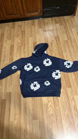 Navy blue denim tear