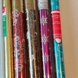 5 Rolls Of Christmas Wrapping Paper