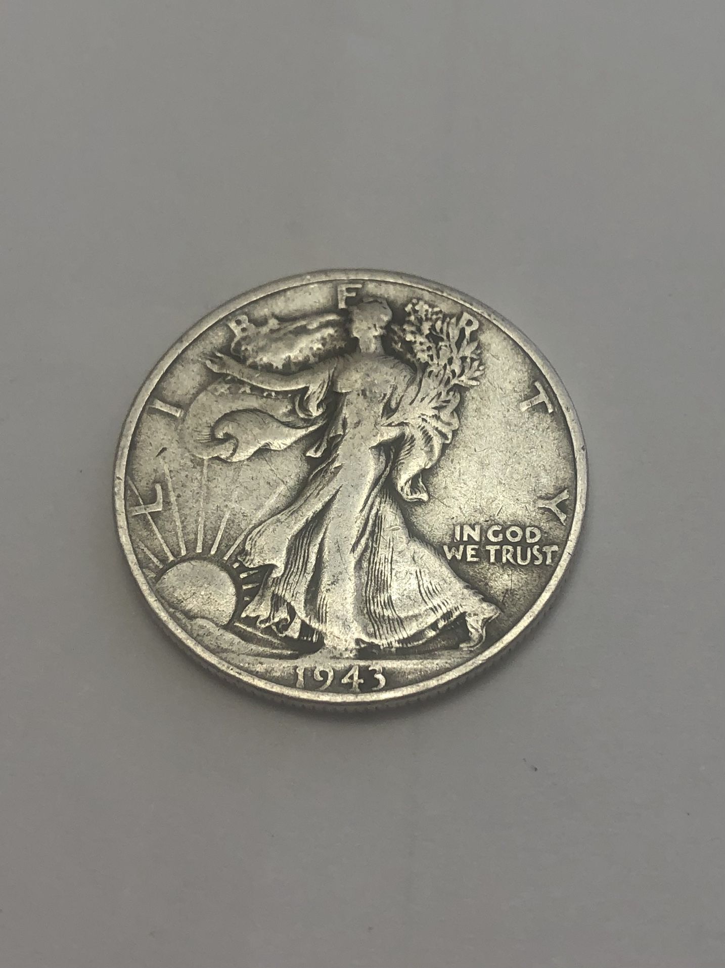 1943 reverse walking liberty half dollar silver coin