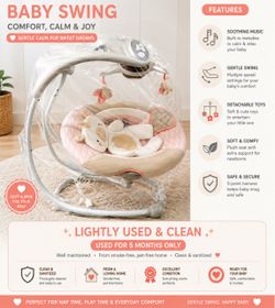 Unicorn  Baby Swing (Gently Used) ** Open for reasonable offers**
