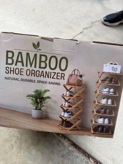 Bamboo Shoe Organizer Brand New