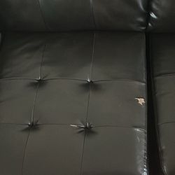 black leather couch 
