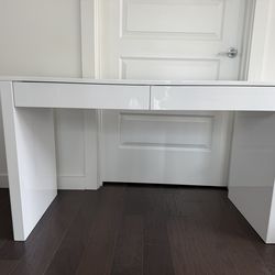 CB2 White Acrylic Desk