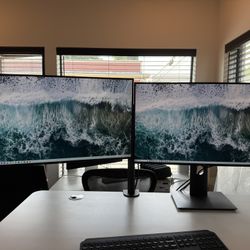 Dell 4K Monitor Pair + Dual Arm Stand
