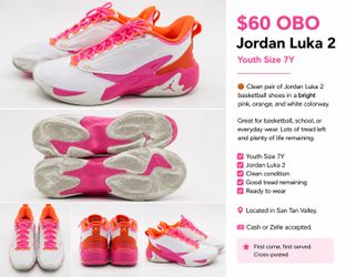 Jordan Luka 2 Basketball Shoes - Youth Size 7Y