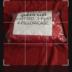 Red Satin Queen Set