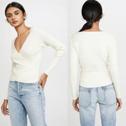Jonathan Simkhai deep rib long sleeve top