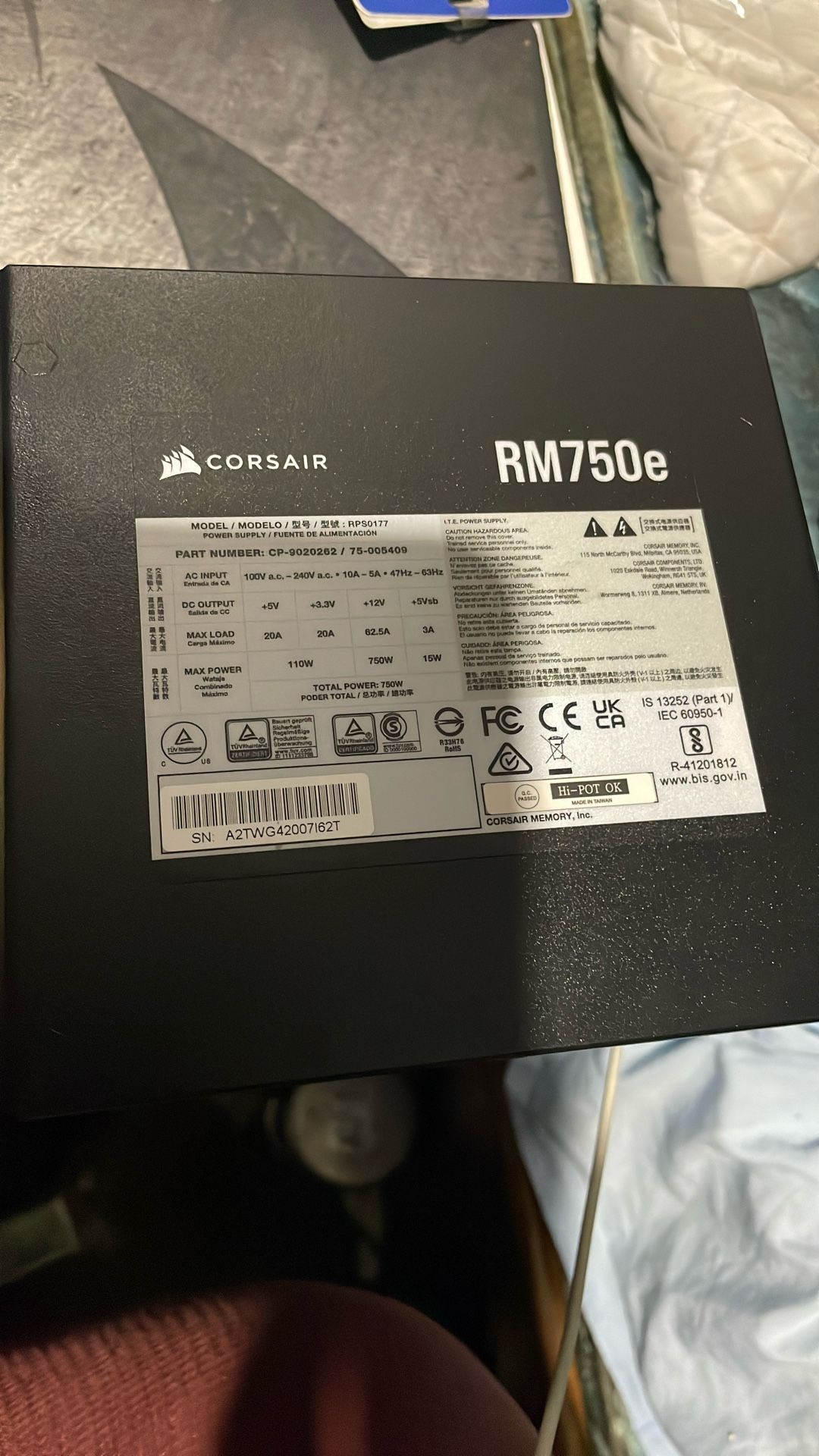 Rm750e Corsair Atx Psu