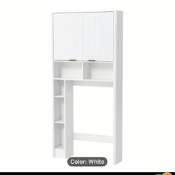 WHITE Over Toilet Cabinet Storage