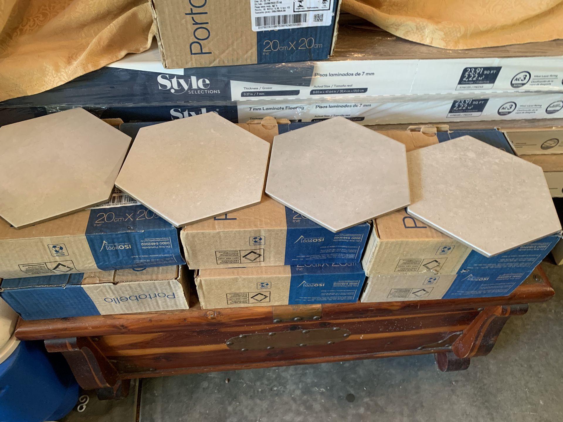 Seven Boxes of Portobello Hexagon Porcelain Tile