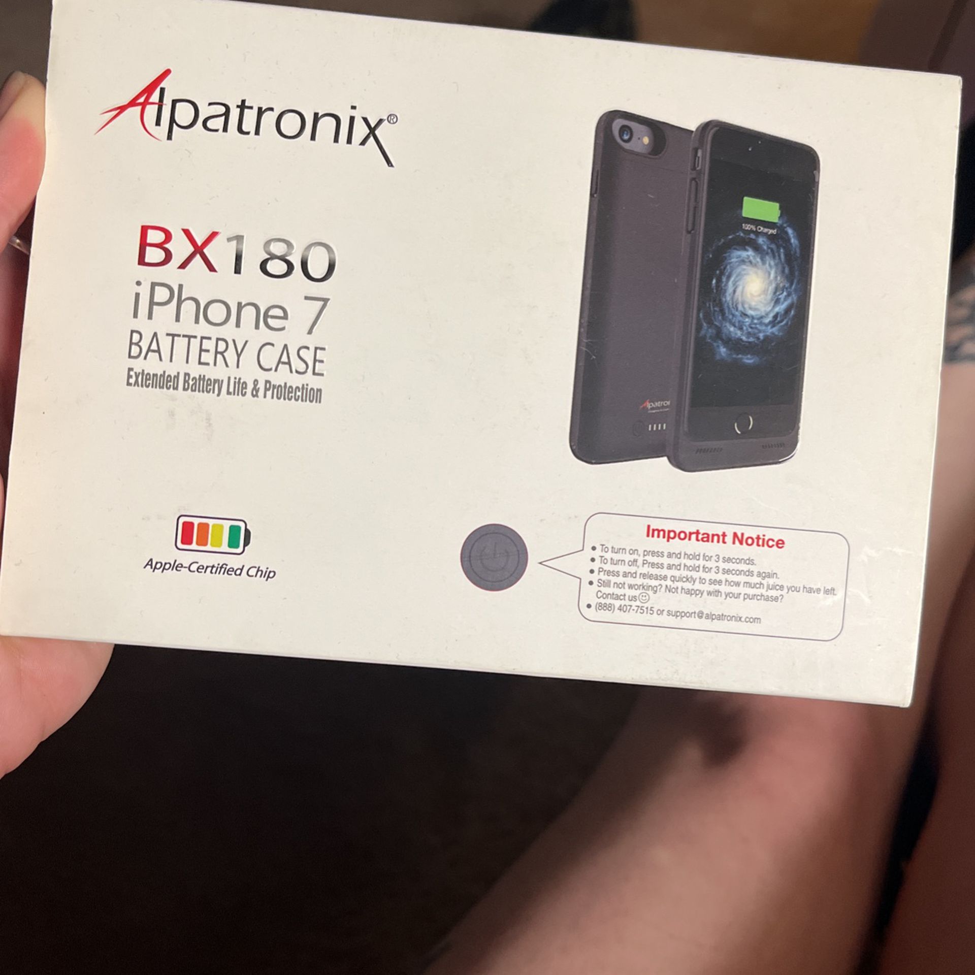 Alpatronix BX180 iPhone 7 Battery Case Rechargeable
