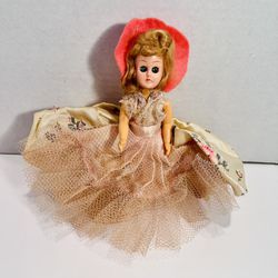 Beautiful Vintage Sleepy Eye Plastic Doll with Pink Dress / Bonnet