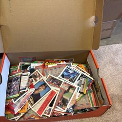 Box of classic baseball cards