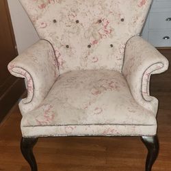 Vintage Shabby Chic Wingback Chair