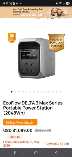 Ecoflow delta 3 max plus 2kw power station