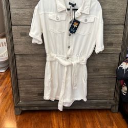 Rubber band Denim Romper 