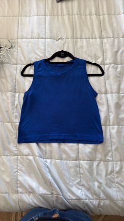 Lululemon Blue Cropped Sleeveless Tank Top