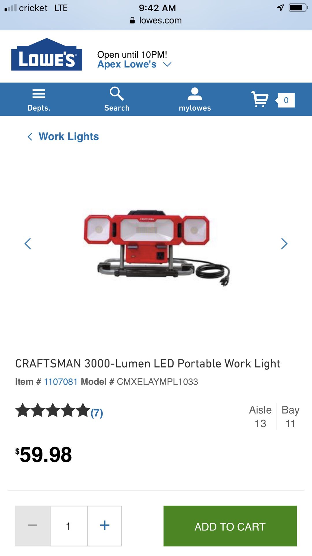 CRAFTSMAN 3000-Lumen LED Portable Work Light for Sale in New Hill, NC -  OfferUp