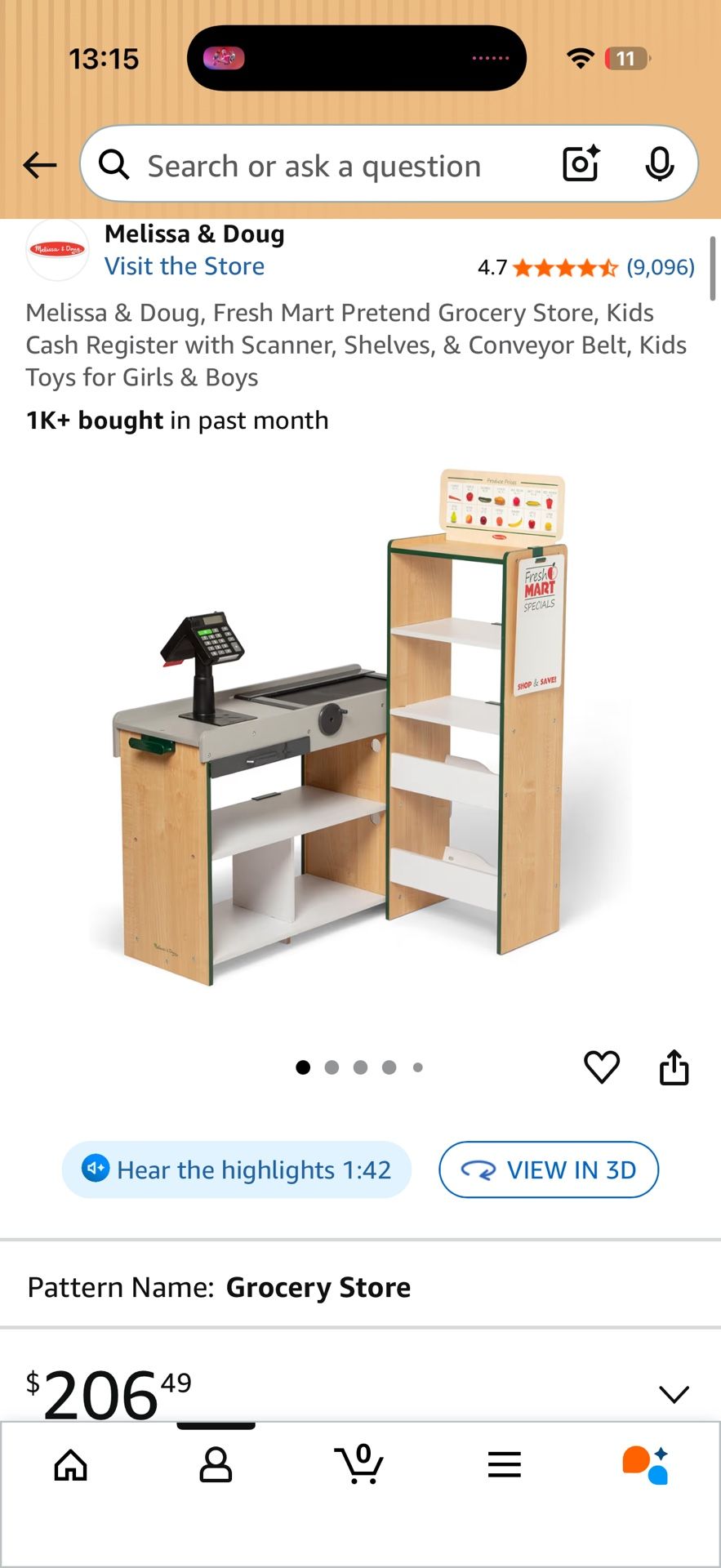 Melissa & Doug, Fresh Mart Pretend Grocery Store, Kids Cash Register