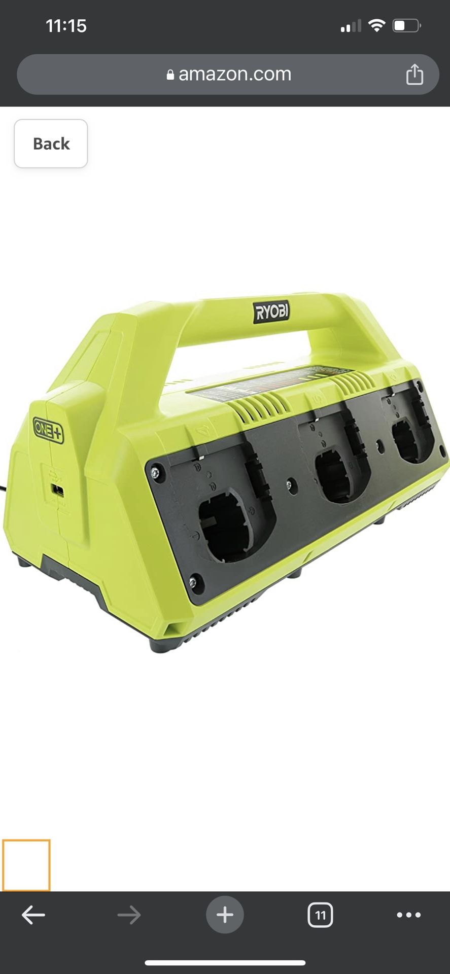 RYOBI P135 18V One+ 6 Port Lithium Ion Battery Supercharger (18V Batteries Not Included/Charger Only)