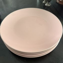 4 Set Soft Pink Plates 