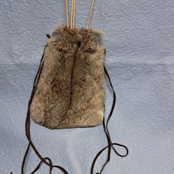  Leather and Fur Pouch