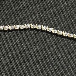 7” Tennis Style Bracelet – 925 Sterling Silver – Gold Tone – Nugget Cluster Design