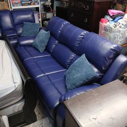 3pc Navy Blue Sofa Set