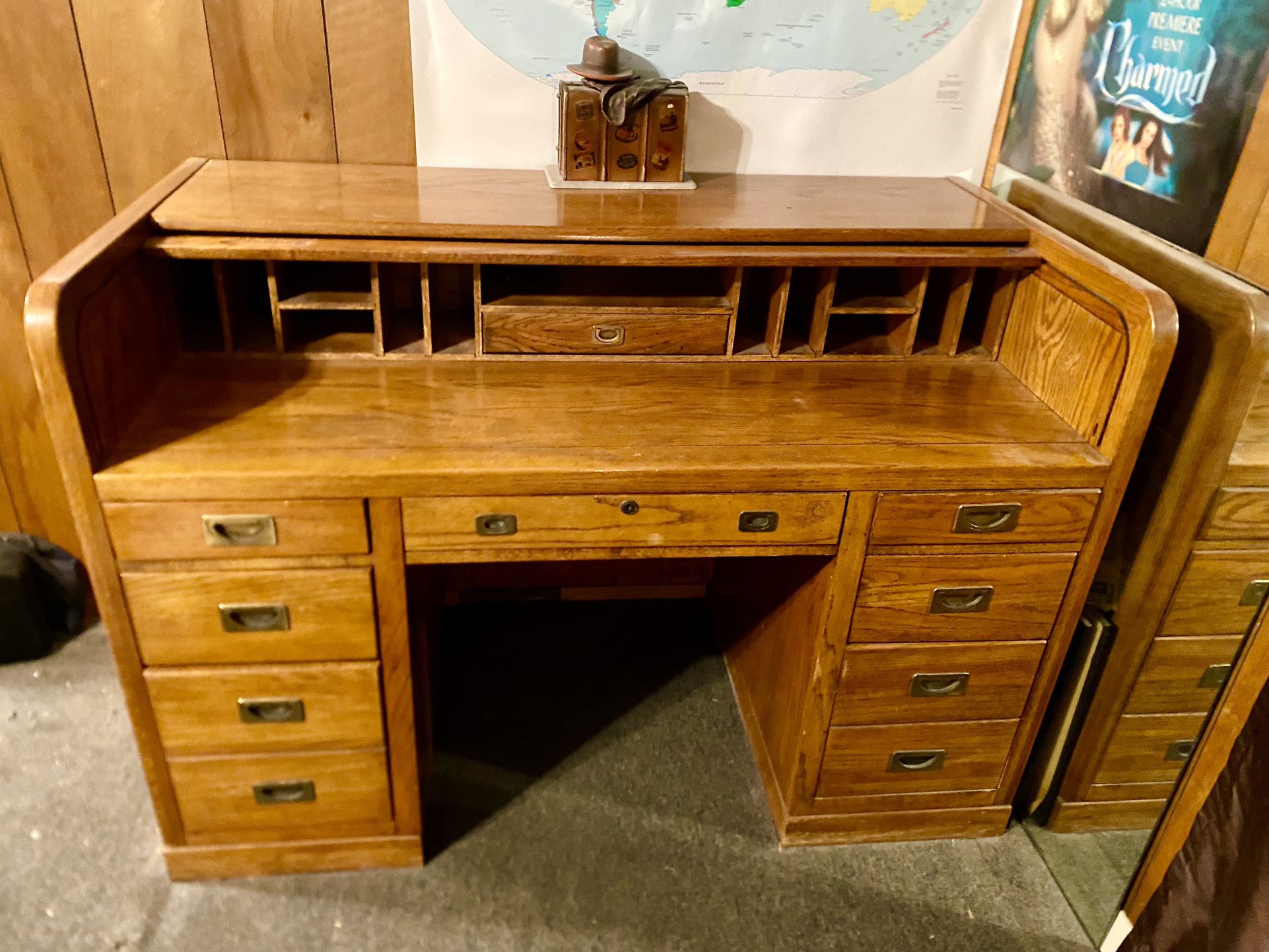 FREE Vintage Solid Oak Rolltop Desk & Chair