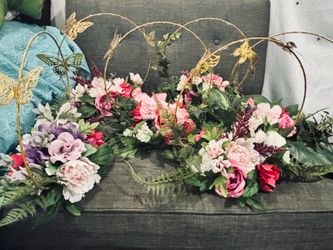 Pink round  flower centerpieces