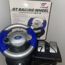 GT Racing Wheel White Pedals For PS2 PS1 For Game of Gran Turismo 4 Rare