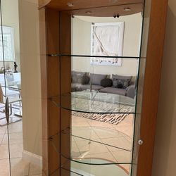 Curio Cabinet - Lighted - Curved Glass Doors