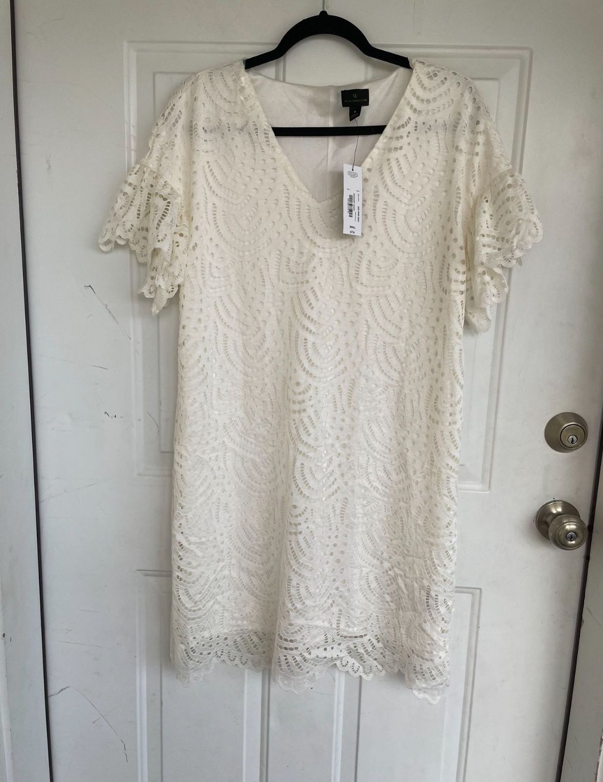 Worthington Lace dress Off White Size Small Short Sleeve