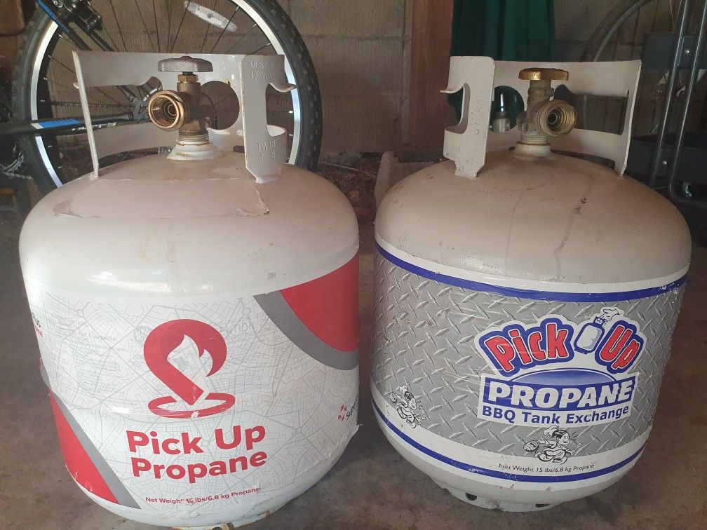2 Small Propane Gas Tanks