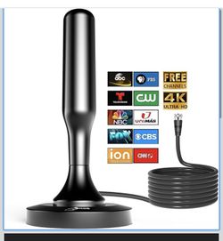 TV Antenna for Smart TV Indoor, Digital TV Antenna for Local Channels OTA Digital HD Signal Antenna with Magnetic Base and 10ft Cable for Easy Setup