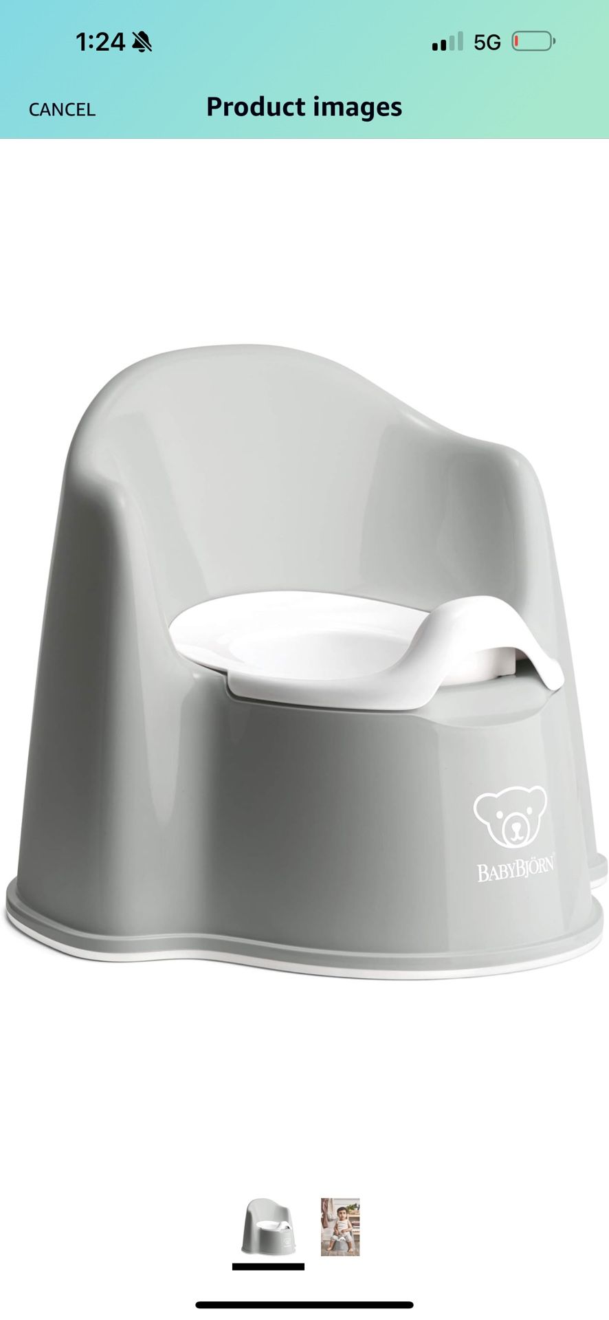 BabyBjörn Potty Chair, Gray/White NEW