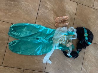 Princess Jasmine Kids Costume Set with Wig and Shoes