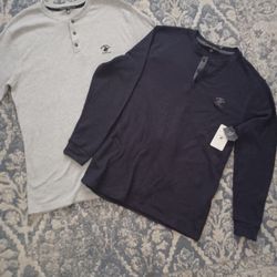 Mens Polo Club Waffle Henley Long Sleeve XL 