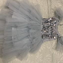Girls Blue Tulle Dress 6-7