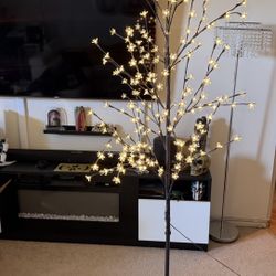LIGHTSHARE 6.5 feet 208L LED Lighted Cherry Blossom Tree, Warm White, Decorate Home Garden, Spring, Summer, Wedding, Birthday, Christmas Holiday, Part