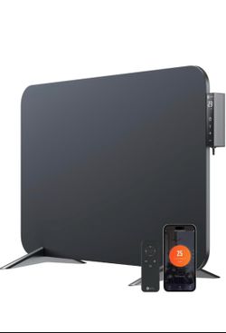 Infrared Space Heater with Smart Thermostat - Wall and Floor Mount, for smaller rooms - WiFi, App & Remote Control - No Noise & Energy Saving - German