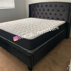 New In Box King Bed Frame With Mattress (Read Description Below)