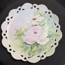 Hand Painted 1935 Porcelain Vintage Plate