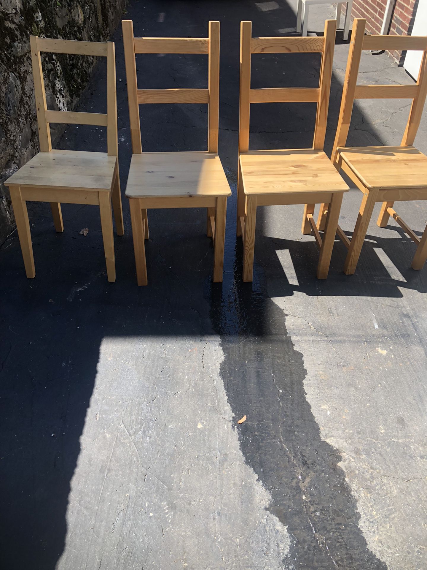 Very Good Condition Four Hardwood Chairs 