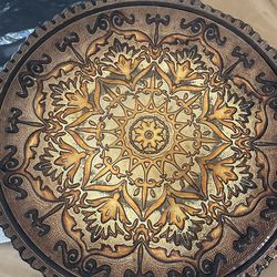 Antique Egyptian Decorative Tray – Hand-Carved – Display Only