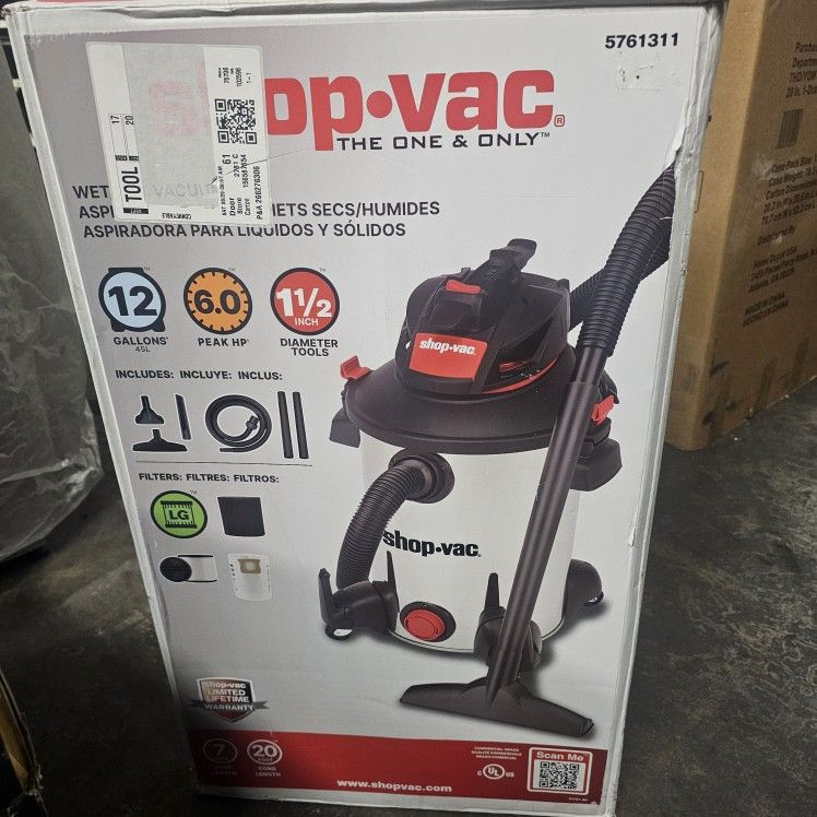 Shop-Vac 12-Gallon 6-HP Corded Wet/Dry Shop
Vacuum with Accessories Included #9122