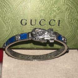 Gucci Feral Cat  Silver Bangle