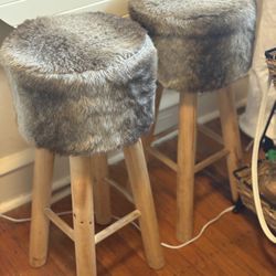Chic Faux Fur Stools