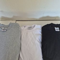 PRO CLUB WHITE 6 BLACK 6 GARY 6 ( TOTAL 18 PC  MAN'S HEAVYWEIGHT COTTON SHORT SLEEVE T SHIRT SIZE L TALL