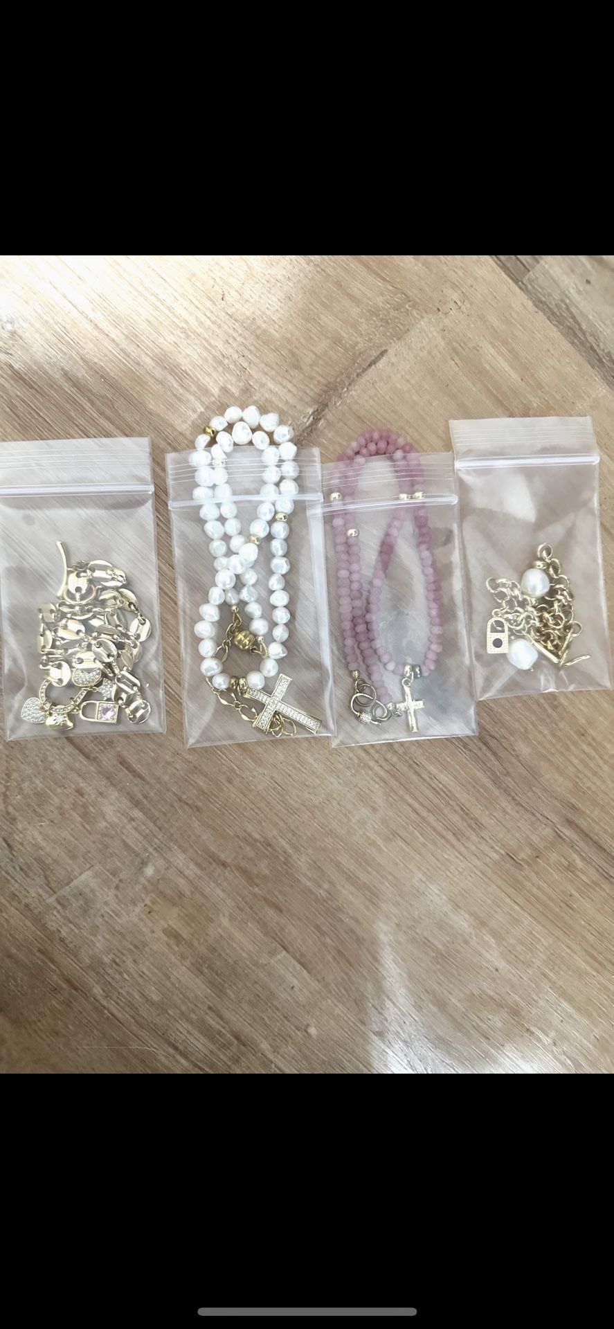 REAL PEAR/14kGOLD necklaces and bracelets